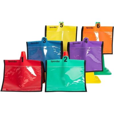 Slabbetjes voor trainingskegels Spordas (x6) Rouge 55x33 cm Unisex Slabbetjes voor trainingskegels Spordas (x6) Rouge 55x33 cm Unisex