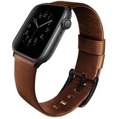Echt lederen horlogeband 40 mm Uniq Mondain Apple Watch 4 Noir TU Unisex Echt lederen horlogeband 40 mm Uniq Mondain Apple Watch 4 Noir TU Unisex