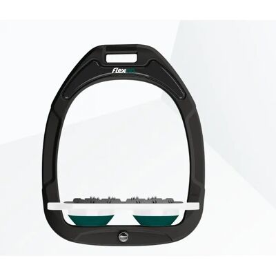 Zwarte/Witte/Groene Ultra Grip Platte Stijgbeugels Flex-On Green Composite Noir TU Unisex Zwarte/Witte/Groene Ultra Grip Platte Stijgbeugels Flex-On Green Composite Noir TU Unisex