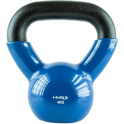 HMS Blau Vinyl Gecoate 4kg Kettlebell - Krachttraining Apparatuur HMS Blau Vinyl Gecoate 4kg Kettlebell - Krachttraining Apparatuur