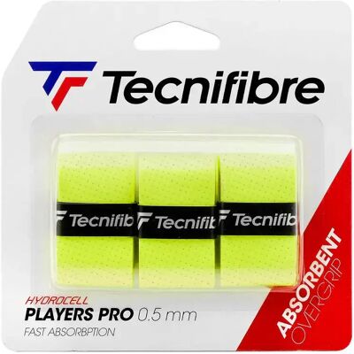 Doos van 3 tennis overgrips Tecnifibre Players Pro Jaune TU Unisex Doos van 3 tennis overgrips Tecnifibre Players Pro Jaune TU Unisex