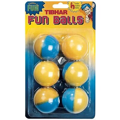 Bicolor tafeltennisbal Tibhar Fun (x6) Jaune TU Unisex Bicolor tafeltennisbal Tibhar Fun (x6) Jaune TU Unisex