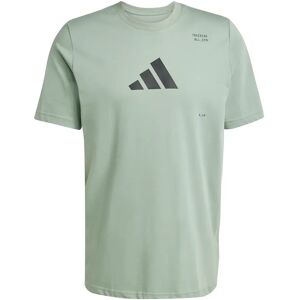 Adidas Performance M Tr Cat G T Zilver Groen Sport T-Shirt Adidas Performance M Tr Cat G T Zilver Groen Sport T-Shirt