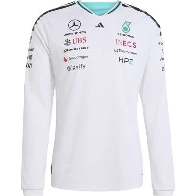 Adidas Mercedes AMG Authentiek lange mouwen shirt Petronas Formula One Team Driver Blanc XL Male Adidas Mercedes AMG Authentiek lange mouwen shirt Petronas Formula One Team Driver Blanc XL Male