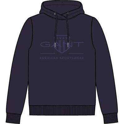 Regular Hoodie Dames Gant Tonal Shield Bleu XS Female Regular Hoodie Dames Gant Tonal Shield Bleu XS Female