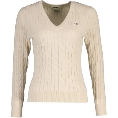 V-hals trui dames Gant Classic Beige XL Female V-hals trui dames Gant Classic Beige XL Female