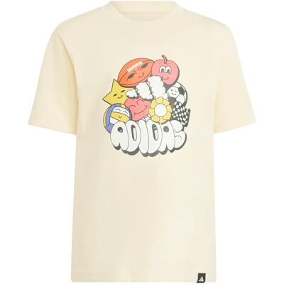 Kinder-T-shirt adidas Fun Graphic Beige 4/5 ans Unisex Kinder-T-shirt adidas Fun Graphic Beige 4/5 ans Unisex