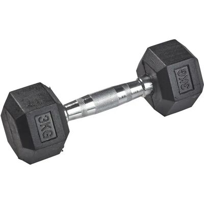 Rubber halter zeskant Tanga sports Argenté 3 kg Unisex Rubber halter zeskant Tanga sports Argenté 3 kg Unisex