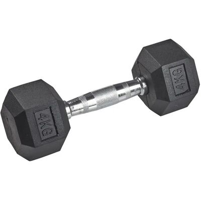 Rubber halter zeskant Tanga sports Argenté 4 kg Unisex Rubber halter zeskant Tanga sports Argenté 4 kg Unisex