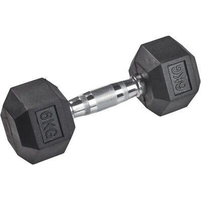 Rubber halter zeskant Tanga sports Argenté 6 kg Unisex Rubber halter zeskant Tanga sports Argenté 6 kg Unisex
