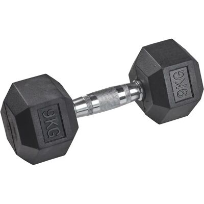 Rubber halter zeskant Tanga sports Argenté 9 kg Unisex Rubber halter zeskant Tanga sports Argenté 9 kg Unisex