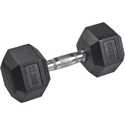 Rubber halter zeskant Tanga sports Argenté 12,5 kg Unisex Rubber halter zeskant Tanga sports Argenté 12,5 kg Unisex