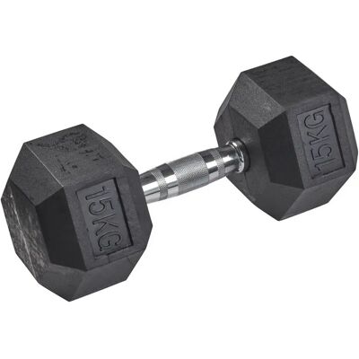 Rubber halter zeskant Tanga sports Argenté 15 kg Unisex Rubber halter zeskant Tanga sports Argenté 15 kg Unisex