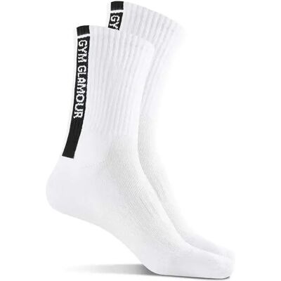 Dames hoge sokken Gym Glamour (x2) Blanc 37/40 Female Dames hoge sokken Gym Glamour (x2) Blanc 37/40 Female