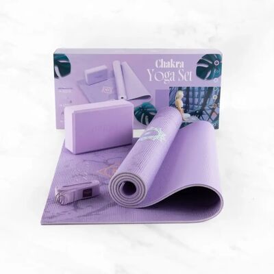 Yoga Mat met Blok en Band Myga Violet TU Unisex Yoga Mat met Blok en Band Myga Violet TU Unisex