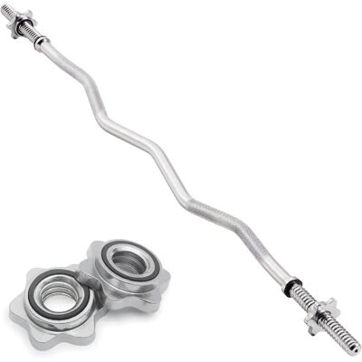 Barbell met spinlock collars Body Revolution Argenté TU Unisex Barbell met spinlock collars Body Revolution Argenté TU Unisex