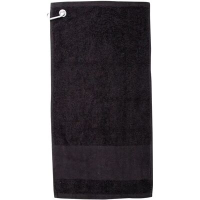 Servet golf à bordure imprimable Towel City Golf Noir 40x60 cm Unisex Servet golf à bordure imprimable Towel City Golf Noir 40x60 cm Unisex