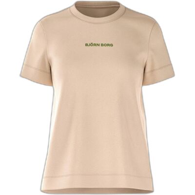 Dames-T-shirt Björn Borg Essential 4 Beige XL Female Dames-T-shirt Björn Borg Essential 4 Beige XL Female