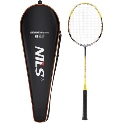 Carbonen badminton racket + hoes NILS NR419 Jaune 67 cm Unisex Carbonen badminton racket + hoes NILS NR419 Jaune 67 cm Unisex