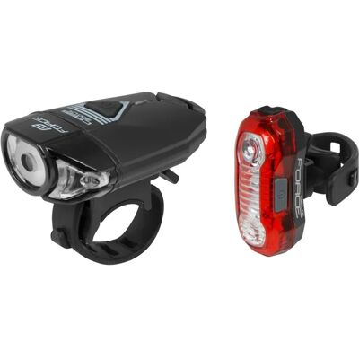 Force Express Black 300 lm-40 lm Fietslicht Set Force Express Black 300 lm-40 lm Fietslicht Set