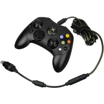Microsoft Xbox Controller S-Zwart (Xbox) Gebruikt Microsoft Xbox Controller S-Zwart (Xbox) Gebruikt