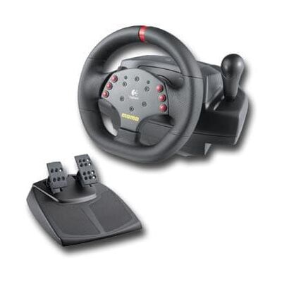 Logitech Momo Stuur Incl. Pedalen Ook Voor PS3-Standaard (PC) Gebruikt Logitech Momo Stuur Incl. Pedalen Ook Voor PS3-Standaard (PC) Gebruikt