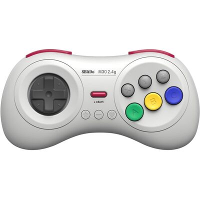 8BitDo M30 2.4G Wireless Pad-Wit (Sega Mega Drive) Nieuw 8BitDo M30 2.4G Wireless Pad-Wit (Sega Mega Drive) Nieuw