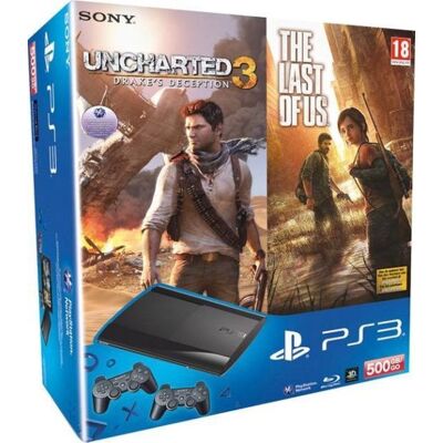 Sony PlayStation 3 Super Slim 500GB Pack-Uncharted 3 & The Last of Us (PlayStation 3) Gebruikt Sony PlayStation 3 Super Slim 500GB Pack-Uncharted 3 & The Last of Us (PlayStation 3) Gebruikt