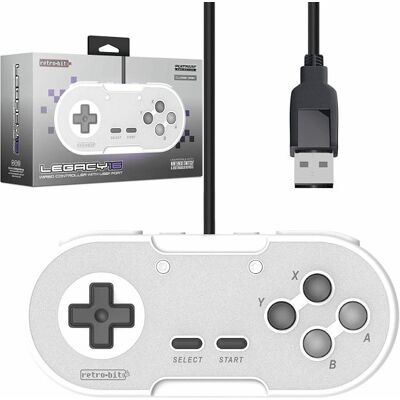 Retro-Bit Legacy16 Platinum Collection Wired Gamepad-Grijs (Diversen) Nieuw Retro-Bit Legacy16 Platinum Collection Wired Gamepad-Grijs (Diversen) Nieuw