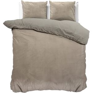 Sleeptime Dekbedovertrek Velvet Uni Taupe Grijs - Tweepersoons 200 x 200/220 cm + 2 kussenslopen Sleeptime Dekbedovertrek Velvet Uni Taupe Grijs - Tweepersoons 200 x 200/220 cm + 2 kussenslopen