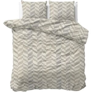 Sleeptime Dekbedovertrek Chevron Beige Zand - Tweepersoons 200 x 200/220 cm + 2 kussenslopen Sleeptime Dekbedovertrek Chevron Beige Zand - Tweepersoons 200 x 200/220 cm + 2 kussenslopen