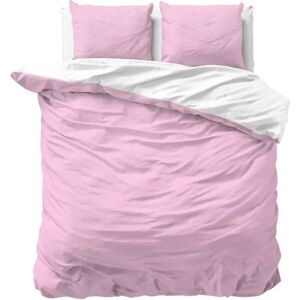 Sleeptime Dekbedovertrek Twin Face Roze Wit - Tweepersoons 200 x 200/220 cm + 2 kussenslopen Sleeptime Dekbedovertrek Twin Face Roze Wit - Tweepersoons 200 x 200/220 cm + 2 kussenslopen