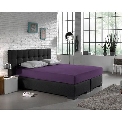 NADUVI Paarse katoenen jersey fitted sheet - 220x200 cm NADUVI Paarse katoenen jersey fitted sheet - 220x200 cm