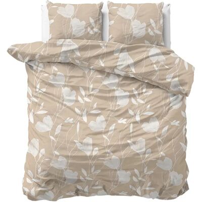 Sleeptime Dekbedovertrek Spring Beige Zand - Tweepersoons 200 x 200/220 cm + 2 kussenslopen Sleeptime Dekbedovertrek Spring Beige Zand - Tweepersoons 200 x 200/220 cm + 2 kussenslopen