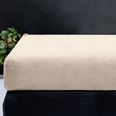 Sleeptime Hoeslaken Teddy Taupe - 90 x 200 cm + 30 cm hoekhoogte Sleeptime Hoeslaken Teddy Taupe - 90 x 200 cm + 30 cm hoekhoogte