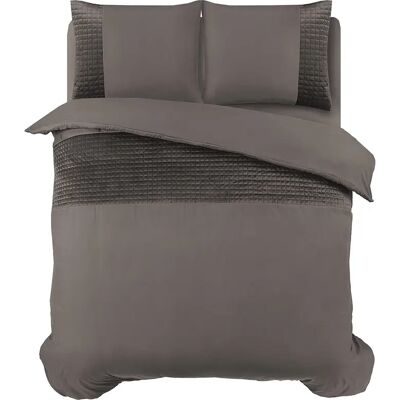 Sleeptime Dekbedovertrek Velvet Band Taupe - Eenpersoons 140 x 200/220 cm + 1 kussensloop Sleeptime Dekbedovertrek Velvet Band Taupe - Eenpersoons 140 x 200/220 cm + 1 kussensloop