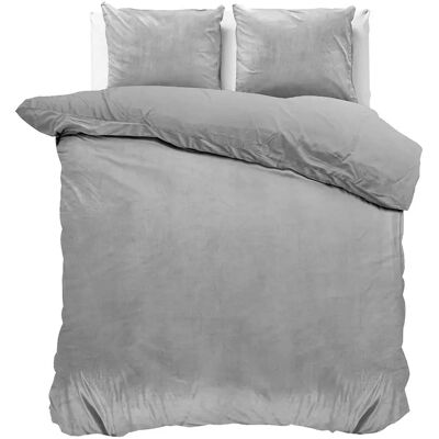 Royal Textile Fluweel Beddengoed - 240x220cm - Grijs Royal Textile Fluweel Beddengoed - 240x220cm - Grijs