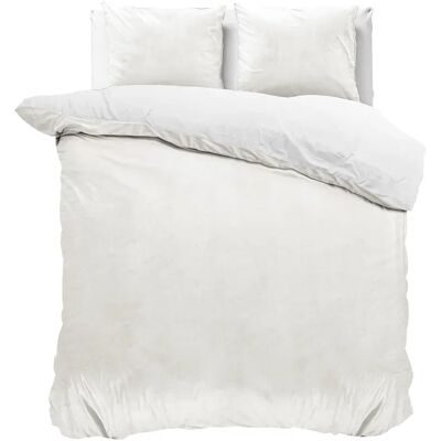 Sleeptime Velours Uni Wit Dekbedovertrek Set Sleeptime Velours Uni Wit Dekbedovertrek Set