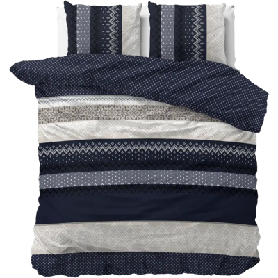 Sleeptime Dekbedovertrek Elisabeth Navy - Eenpersoons 140 x 200/220 cm + 1 kussensloop Sleeptime Dekbedovertrek Elisabeth Navy - Eenpersoons 140 x 200/220 cm + 1 kussensloop