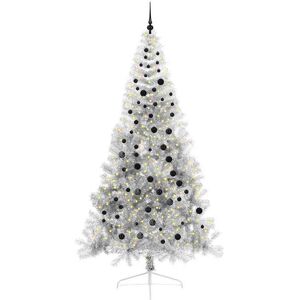 vidaXL Kunstmatig Voorverlicht Kerstboom met 300 LED Zilver 240 cm PET vidaXL Kunstmatig Voorverlicht Kerstboom met 300 LED Zilver 240 cm PET