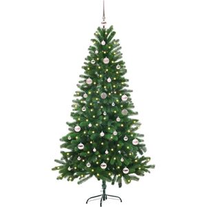 vidaXL Kerstboom met 150 LED met standaard Groen 150 cm PE vidaXL Kerstboom met 150 LED met standaard Groen 150 cm PE