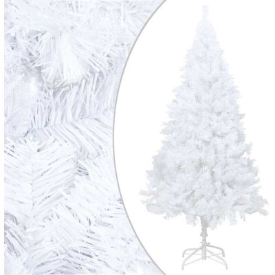 vidaXL Wit PVC Voorverlichte Kerstboom met Ballen - Kerstboom vidaXL Wit PVC Voorverlichte Kerstboom met Ballen - Kerstboom
