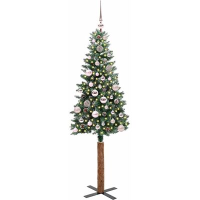 vidaXL Slanke Kerstboom Groen 150 cm PVC en massief dennenhout vidaXL Slanke Kerstboom Groen 150 cm PVC en massief dennenhout