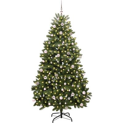 vidaXL Kunstkerstboom 240 cm 300 LED's Warmwit PVC en staal Groen vidaXL Kunstkerstboom 240 cm 300 LED's Warmwit PVC en staal Groen