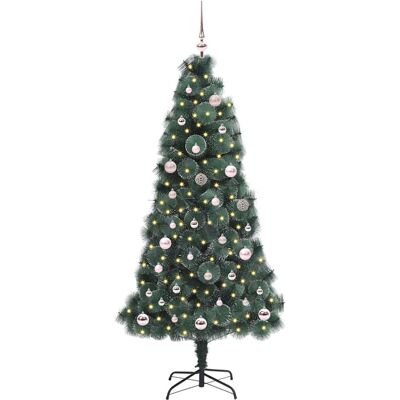 vidaXL Kunstmatige Voorverlichte Kerstboom met Ballenset Groen 150 cm vidaXL Kunstmatige Voorverlichte Kerstboom met Ballenset Groen 150 cm