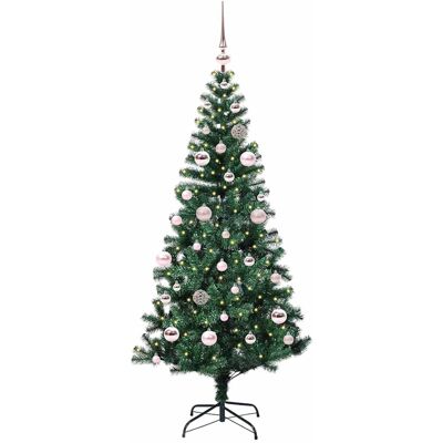 vidaXL Kunstmatig Voorverlicht Kerstboom Groen 150 cm PVC en Metaal vidaXL Kunstmatig Voorverlicht Kerstboom Groen 150 cm PVC en Metaal