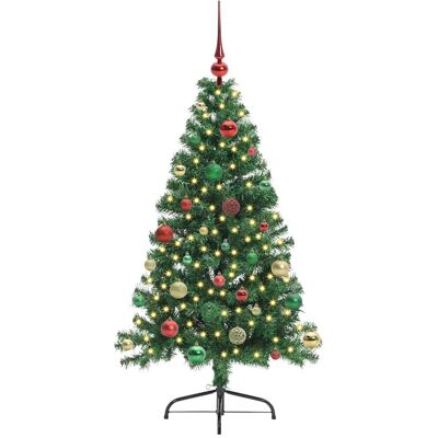 vidaXL Kunstmatig Voorverlicht Kerstboom Groen 150 cm PVC vidaXL Kunstmatig Voorverlicht Kerstboom Groen 150 cm PVC