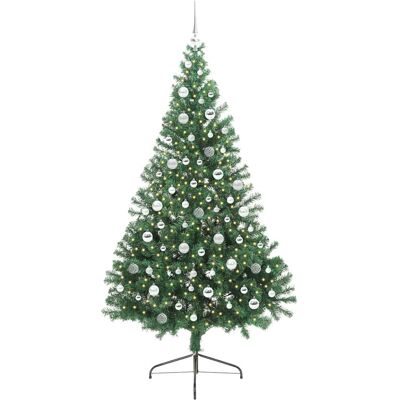 vidaXL Kunstmatig Voorverlicht Kerstboom met 300 LED Groen 210 cm PVC vidaXL Kunstmatig Voorverlicht Kerstboom met 300 LED Groen 210 cm PVC