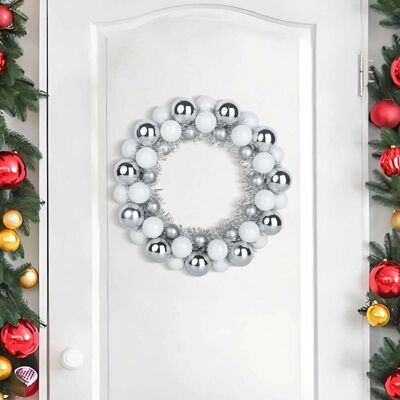 vidaXL Kerstbal Kransen 2 st Wit en Zilver 33 x 33 x 7 cm Polystyreen vidaXL Kerstbal Kransen 2 st Wit en Zilver 33 x 33 x 7 cm Polystyreen