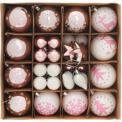 vidaXL Kerstbal Set 40 st Wit en Roze Ø 6 cm Kunststof vidaXL Kerstbal Set 40 st Wit en Roze Ø 6 cm Kunststof